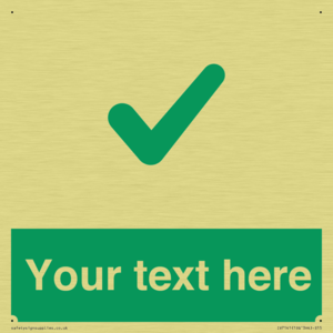 Custom green background, green tick sign